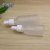 Botella transparente esmerilada para aceites esenciales al por mayor botella cosmética botella con gotero botella de vidrio botella vacía blanco grano fino cabeza de goma blanca
