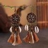 Pendientes largos con borlas de estilo étnico bohemio transfronterizo, pendientes de estilo exótico de Xinjiang, Europa y América, accesorios de viaje para vacaciones
