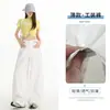 1114 Pantalones Curvos Estilo Chica Caliente Retro Americano Elegante Versátiles Adelgazantes Multibolsillos Pierna Ancha Cargo Casuales Corte Regular