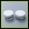 Caja redonda pequeña blanca caja de crema de 3g caja de crema embotellado de prueba caja de ungüento de 3 ml caja con purpurina botella de sombra de ojos