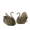 Acessórios de Chá Criativos que Mudam de Cor das Dinastias Tang e Song, Mesa de Chá Cisne Branco, Enfeites para Conjunto de Chá, Figurine de Animal de Resina Pixiu que Borrifa Água, Animal de Estimação de Chá Bonsai