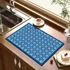 Tapete de Bancada Retro de Luxo Leve Transfronteiriço de Lama Diatomácea Tapete Drenante Tapete Secador de Copos e Tigelas Tapete de Mesa de Chá Cozinha Banheiro