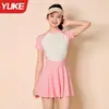 Traje de baño para niñas, de una pieza, para niños mayores y adolescentes, con almohadillas en el pecho, adecuado para aguas termales, niñas estudiantes, traje de baño con protección solar, secado rápido