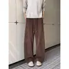 Pantalones de Chándal Curvos de Terciopelo de Bambú para Hombre, Nuevos de Otoño 2026, Pantalones Rectos de Pierna de Alta Gama a la Moda para Adelgazar en Otoño