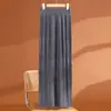 Calça de malha canelada 100% lã pura feminina cintura elástica outono e inverno cor sólida solta casual versátil calça de malha de perna larga