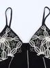 Aliexpress Cross-Border 2026 Verão Novo Vestido de Alça Estilo Puro Desejo Bordado Gola V Renda Estilo Europeu e Americano Feminino