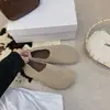 Sapatos Birkenstock Verdes Slip-on de Couro Macio Retrô Novo Estilo Feminino Sapatos Femininos Outono Bico Raso Sapatos Únicos Bidirecionais Femininos Confortáveis
