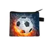2025 Nova Carteira de Moedas de Futebol Estampa de Desenho Porta-Cartões Infantil Tendência Portátil Bolsa de Armazenamento Masculina Bolsa Transfronteiriça Quente