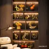 Nuevo juego de decoración de regalo estilo chino: "Que todos tus deseos se hagan realidad" adornos de calabaza y caqui para sala de estar del hogar, mueble de vino y estante de exhibición