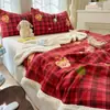Manta de terciopelo de leche y lana de cordero, manta decorativa multifuncional, engrosada para abrigar, doble cara con estampados de dibujos animados, adecuada para siestas y como chal