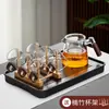 Juego de té de vidrio al por mayor para uso doméstico, tetera de alta gama, juego completo para la oficina, juego completo de tazas de té kung fu