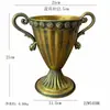 Jarrón Trofeo Antiguo Estilo Europeo Retro Mesa de Posado para Bodas Decoración Floral Arreglo Floral Maceta Asa de Hierro Fundido Maceta Alta