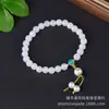 Pulsera de Jade de Seda Dorada de Xinjiang con Múltiples Gemas para Hombres y Mujeres, Pulsera de Jade con Perlas Redondas Blancas, Abalorios de Moda para DIY, Transmisión en Vivo, En Stock