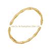 Pulseira de aço titânio banhada a ouro 18K design nicho europeu e americano fecho de pressão junta de bambu pulseira moderna de personalidade B232360