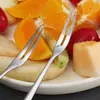 Garfo de frutas de aço inoxidável \ palito de frutas da moda \ bolo de lua de sobremesa garfo pequeno faca de sobremesa garfo de frutas de dois dentes