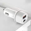 Adaptador de Dupla Tomada de Isqueiro Rj Carregamento Rápido Qc3.0 12W/38W Usb+Type-C Adaptador de Dupla Tomada de Isqueiro Typec