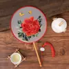 Ventoinha Redonda de Bordado Dupla Face de Suzhou com Borda Envolvida em Seda, Ventoinha Especial para Dança Hanfu Estilo Antigo Cheongsam, Ventoinha Artesanal Clássica