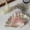 Presilha Elegante e Simples de Tubarão com Laço para Mulheres, Pinça de Cabelo Grande com Acabamento de Luxo, Prendedor de Cabelo para Meio Preso na Parte de Trás da Cabeça, Presilha de Acessório de Cabelo para Mulheres