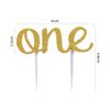 Fábrica Amazon direto dupla face dourado azul bolo bebê 1 ano festa decorações atacado