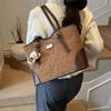Bolsa Retrô Feminina Grande Capacidade 2025 Nova Outono e Inverno Versátil Casual Ombro Transversal Bolsa Tote Simples para o Dia a Dia
