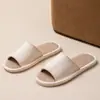 Chinelos Respiráveis de Linho para Mulheres, Uso Doméstico na Primavera e Outono, Chinelos Antiderrapantes Macios para Casais, Absorventes de Suor para Todas as Estações para Homens, Primavera