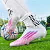 Zapatos de fútbol Yamal F50+ sin cordones, color rosa, con tacos largos, AG/TF, para adultos, adolescentes y niños, aptos para hombres y mujeres, para entrenamiento