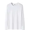 Camiseta de Manga Larga para Hombre al por Mayor 180g, Top de Color Sólido para Otoño, Camiseta Base Interior de Otoño, Camisa Cultural Versátil, Uniforme Escolar