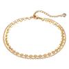 Europa y Estados Unidos nueva moda de joyería transfronteriza simple lentejuelas de acero inoxidable doble cadena decoración de pie tobillera de playa de verano mujeres