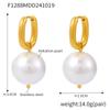 Joias de Cubo de Açúcar Estilo Europeu e Americano Brincos em Formato U Brincos de Pérola Swarovski Argolas de Aço Inoxidável Banhadas a Ouro 18K Presilhas de Pérola para Orelha