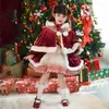 Vestido de Natal para Meninas Saudações de Ano Novo Capa Vestido de Inverno Novo Traje de Princesa Lolita Saia Tutu de Aniversário