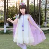Capa de la Princesa Elsa Frozen Niñas Otoño Invierno Nuevo Chal Elsa Esha Capa Infantil Ropa de Abrigo de Otoño