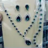 Juego de Joyas Venta Caliente Collar de Gota de Agua Colorido Pendientes Joyería Europea y Americana Joyería para Novias Accesorios para Vestidos de Novia Transfronterizo