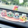 Enfeites Criativos Fofos de Animais com Cabeça que Mexe para Carro Desenhos Animados Animais de Estimação Fofos Acessórios de Interior de Carro Enfeites Decorativos para Console Central de Carro Feminino