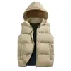 Chaleco de algodón transfronterizo 8XL para hombre, adecuado para otoño e invierno, con capucha desmontable, chaqueta casual de talla grande