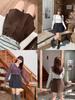 Falda plisada coreana de cintura alta para mujeres gorditas en otoño e invierno, talla grande versátil con efecto adelgazante, falda línea A antiexposición 65188