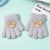 Guantes de invierno para niños, guantes cálidos de cinco dedos para niños y niñas, para montar y escribir, bonitos guantes de otoño e invierno a prueba de frío para bebés.