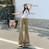 Calça Jeans Casual Designer Feminina Flare de Cintura Baixa Estilo Retrô Americano Jovem Tendência Verão 2026 Que Alonga a Silhueta