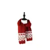 Bufanda de Lana Tejida Estilo Fair Isle Roja para Navidad y Año Nuevo para Mujer Invierno Nuevo Estilo Coreano Bufanda Cálida