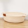 Cesta de almacenamiento de cuerda de algodón sencilla de estilo nórdico, cesta de almacenamiento de artículos diversos de escritorio, cesta de algodón para refrigerios, marco de almacenamiento, uso de alfombra