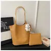 Bolsa Grande Tejida con Patrón Retro para Mujer de Comercio Exterior Transfronterizo, Bolso Tote Casual Nuevo de Gran Capacidad, Bolso de Hombro Texturizado a la Moda