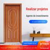Fornecimento de fábrica Porta de pintura de luxo à prova de som Porta interna de tronco esculpido Porta interna simples e moderna