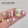 Mini decoraciones de flores para uñas, tamaños mixtos de flores de cinco pétalos, flores de huevo 3D de resina, decoraciones DIY para uñas