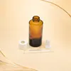 Botella de aceite esencial marrón en stock de 30 ml, botella cuentagotas marrón de hombro plano de 50 ml, botella a prueba de luz para sérum, botella dispensadora cosmética