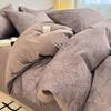 Juego de Cama de Algodón Cepillado Casual de Cuatro Piezas Algodón Puro Nueva Ropa de Cama Otoño e Invierno Sábanas Funda de Edredón Individual Juego de Sábanas Ajustables de Tres Piezas