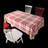 Nuevo Mantel de Estilo de Alta Gama con Caída, Impermeable, Resistente al Aceite, Lavable, Mantel de PVC con Estampado de Pepita de Perro Rojo