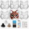 Disfraz de Máscara de Gato DIY Disfraz de Juguete de Máscara de Gato Casera Disfraz de Máscara para Fiesta de Halloween Carnaval