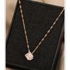 Cadena de clavícula de acero de titanio con circonita cuadrada 2022, nuevo collar decorativo para mujer, red de marea de hadas de verano, joyería de moda roja