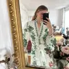 Aliexpress Exportación Transfronteriza Ropa Europea y Americana 2025 Verano Popular Estampado Un Botón Cuello en V Vestido Estilo Vacacional
