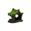 Resina Aquário Ornamental Tanque de Peixes Decoração de Paisagem Ninho para Peixes e Camarões Vaso com Musgo Abrigo Cabana de Musgo Flocado