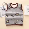 Chalecos Cálidos para Niños y Niñas, Forrados de Felpa y Engrosados, Chalecos de Abrigo de Dibujos Animados para Bebés y Niños, Prendas Superiores de Otoño e Invierno